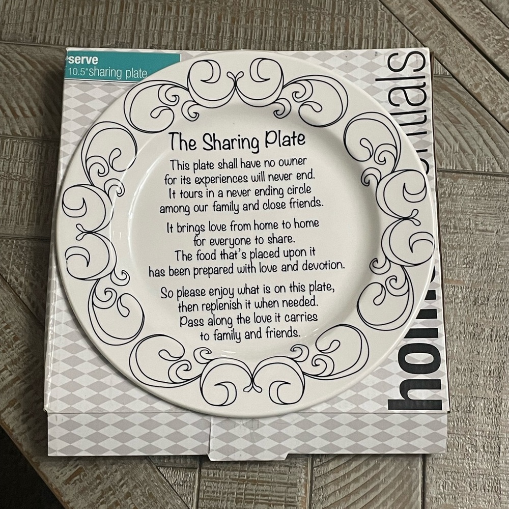 Home Essentials Black and White Sharing Plate